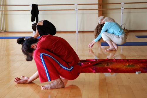 Position de recentration en stretching postural